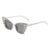 Fashion Solid Color Ac Cat Eye Diamond Full Frame Women's Sunglasses