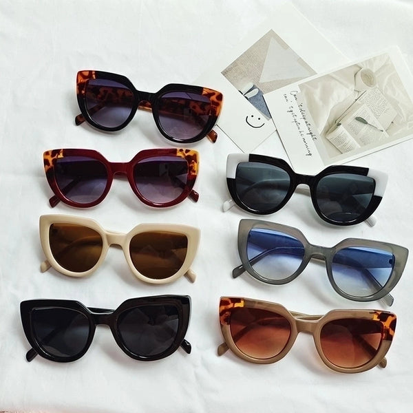 Fashion Solid Color Ac Cat Eye Full Frame Women's Sunglasses