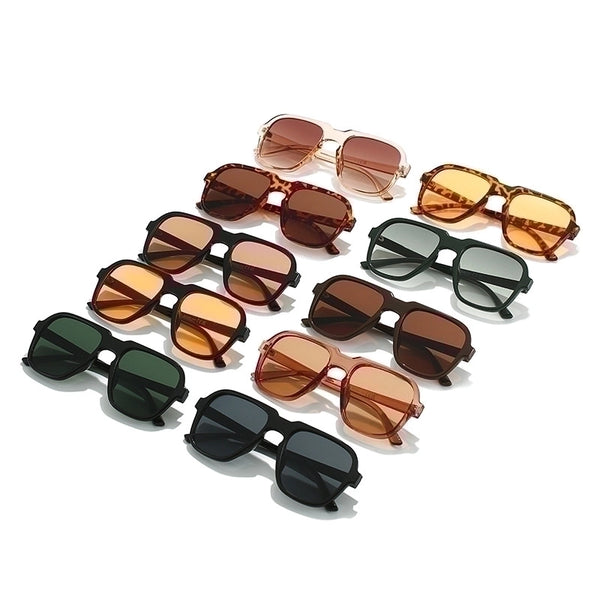 Fashion Solid Color Ac Square Full Frame Women's Sunglasses