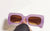 Fashion Solid Color Ac Square Full Frame Women's Sunglasses