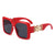 Fashion Solid Color Ac Square Full Frame Women's Sunglasses