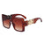 Fashion Solid Color Ac Square Full Frame Women's Sunglasses