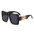 Fashion Solid Color Ac Square Full Frame Women's Sunglasses