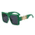 Fashion Solid Color Ac Square Full Frame Women's Sunglasses