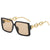 Fashion Solid Color Ac Square Full Frame Women's Sunglasses