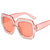 Fashion Solid Color Ac Square Rhinestone Full Frame Men's Sunglasses