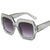 Fashion Solid Color Ac Square Rhinestone Full Frame Men's Sunglasses