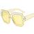 Fashion Solid Color Ac Square Rhinestone Full Frame Men's Sunglasses