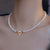 Fashion Solid Color Alloy Pearl Irregular Necklace 1 Piece