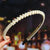 Fashion Solid Color Artificial Pearl Hair Band 1 Piece