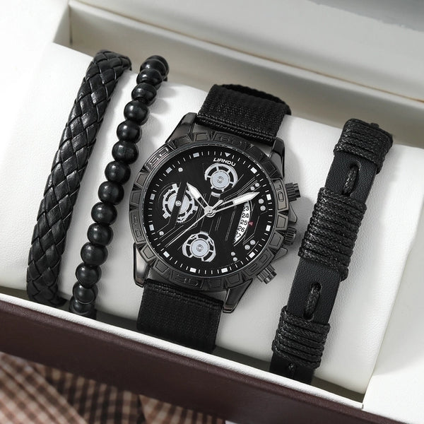 Fashion Solid Color Buckle Quartz Men's Watches