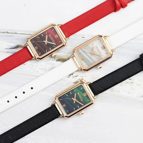 Fashion Solid Color Buckle Quartz Women's Watches