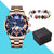 Fashion Solid Color Butterfly Double Snap Quartz Men's Watches