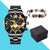 Fashion Solid Color Butterfly Double Snap Quartz Men's Watches