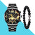 Fashion Solid Color Butterfly Double Snap Quartz Men's Watches