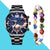 Fashion Solid Color Butterfly Double Snap Quartz Men's Watches