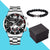 Fashion Solid Color Butterfly Double Snap Quartz Men's Watches