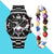 Fashion Solid Color Butterfly Double Snap Quartz Men's Watches