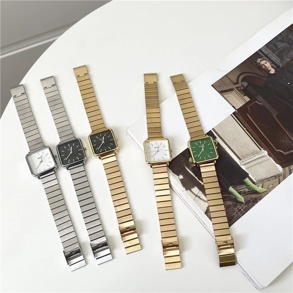 Fashion Solid Color Folding Buckle Quartz Women's Watches