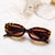 Fashion Solid Color Leopard Pc Uv400 Resin Oval Frame Full Frame Women's Sunglasses