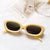 Fashion Solid Color Leopard Pc Uv400 Resin Oval Frame Full Frame Women's Sunglasses