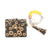 Fashion Solid Color Leopard Pu Leather Beaded Women's Bag Pendant Keychain