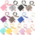 Fashion Solid Color Leopard Silica Gel Beaded Women's Bag Pendant Keychain 1 Piece