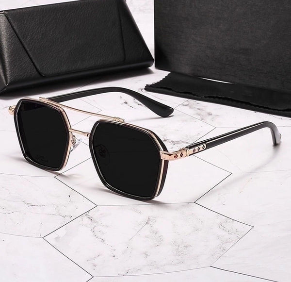 Fashion Solid Color Pc Polygon Full Frame Men's Sunglasses