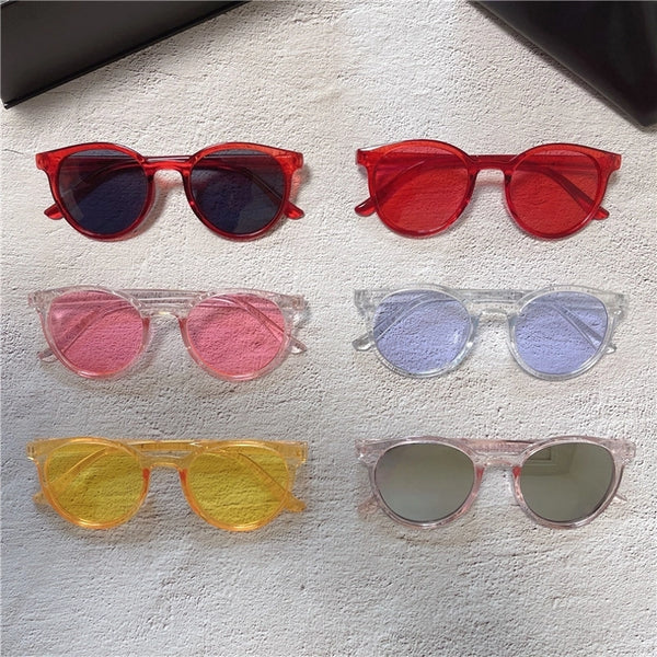 Fashion Solid Color Pc Round Frame Full Frame Women's Sunglasses