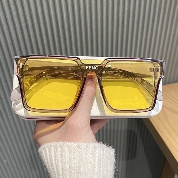 Fashion Solid Color Pc Square Full Frame Women's Sunglasses