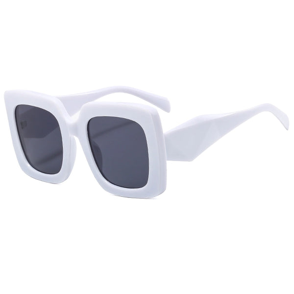 Fashion Solid Color Pc Uv400 Resin Square Full Frame Women's Sunglasses