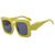 Fashion Solid Color Pc Uv400 Resin Square Full Frame Women's Sunglasses