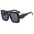 Fashion Solid Color Pc Uv400 Resin Square Full Frame Women's Sunglasses