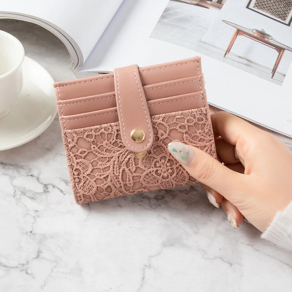 Fashion Solid Color Printing Square Buckle Card Holder Small Wallet