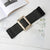 Fashion Solid Color Pu Leather Metal Button Women's Leather Belts 1 Piece