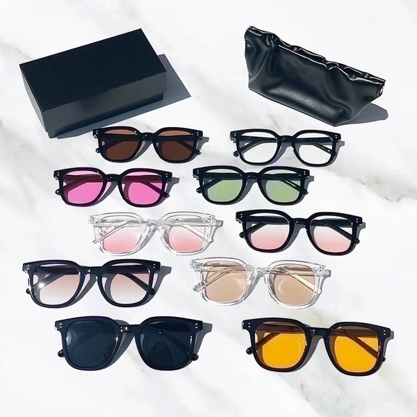 Fashion Solid Color Resin Square Full Frame Women's Sunglasses