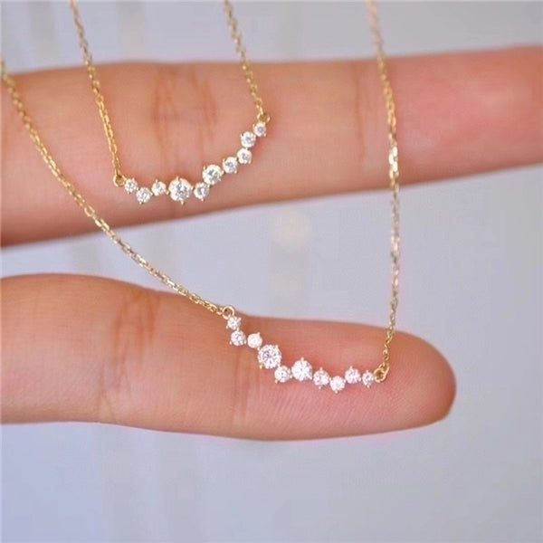 Fashion Solid Color Silver Plating Inlay Zircon Choker 1 Piece