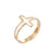 Fashion Solid Color Stainless Steel Hollow Out Open Ring 1 Piece