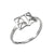 Fashion Solid Color Stainless Steel Hollow Out Open Ring 1 Piece