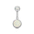 Fashion Solid Color Stainless Steel Inlay Artificial Gemstones Belly Ring