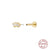 Fashion Solid Color Sterling Silver Inlay Pearl Zircon Ear Studs 1 Piece