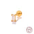 Fashion Solid Color Sterling Silver Plating Inlay Zircon Ear Studs 1 Piece