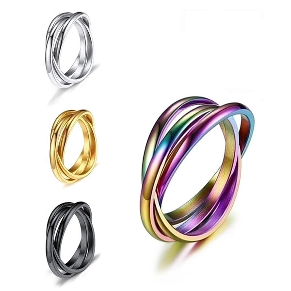 Fashion Solid Color Titanium Steel Rings 1 Piece