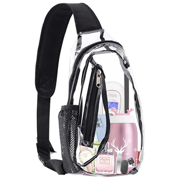 Fashion Solid Color Transparent Zipper Fanny Pack