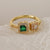 Fashion Square Copper 18k Gold Plated Zircon Open Ring In Bulk