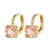 Fashion Square Copper Gold Plated Zircon Earrings 1 Pair