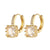 Fashion Square Copper Gold Plated Zircon Earrings 1 Pair