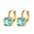 Fashion Square Copper Gold Plated Zircon Earrings 1 Pair