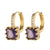 Fashion Square Copper Gold Plated Zircon Earrings 1 Pair