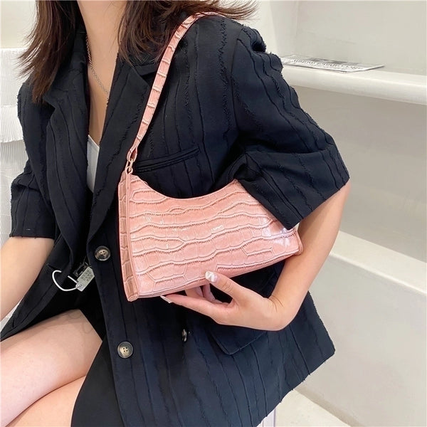 Fashion Square Crocodile Pattern Soft Surface Shoulder Bag Wholesale